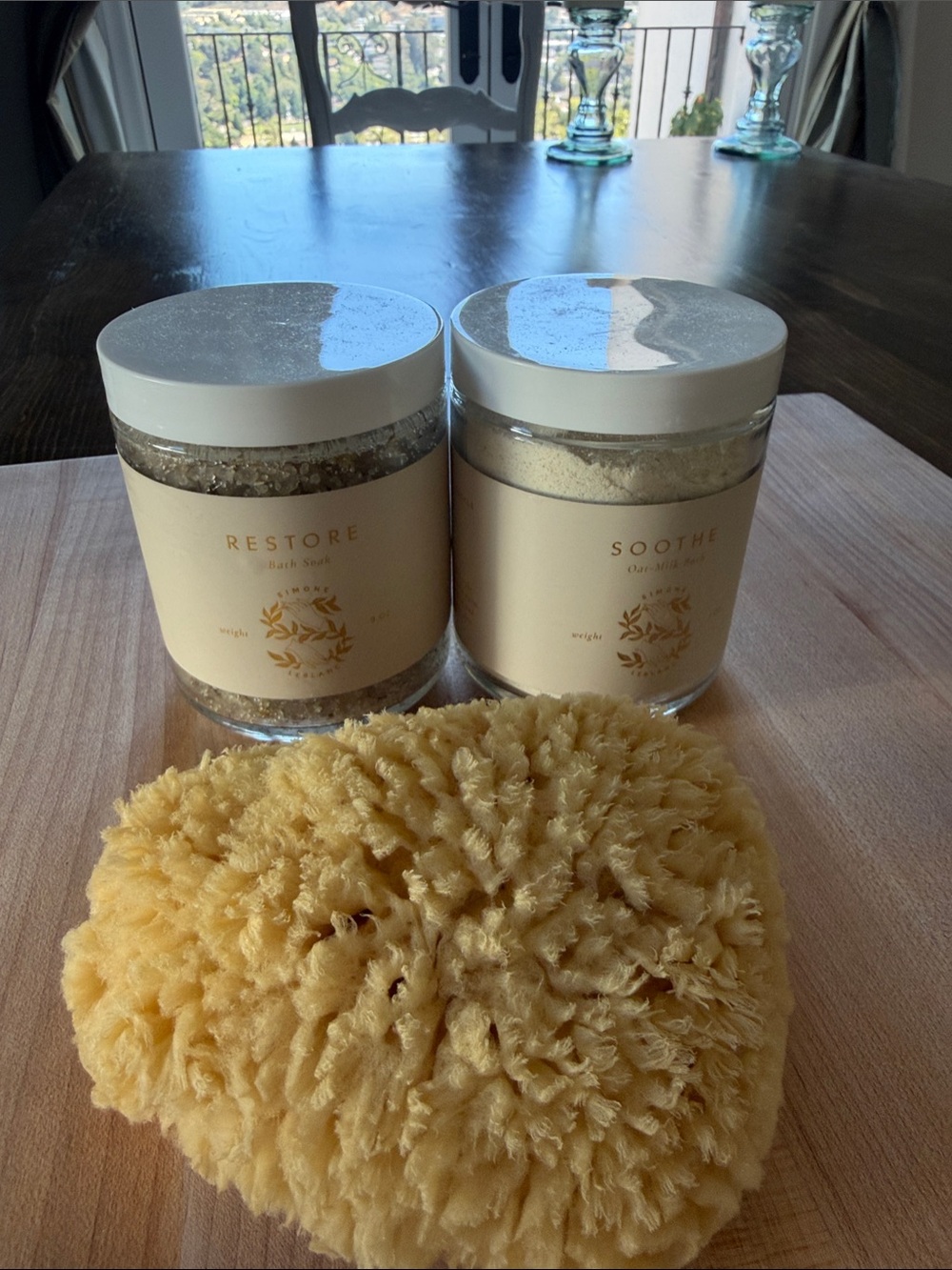 Simone le Blanc Restore & Soothe Bath Soaks with Yellow Natural Sea Sponge